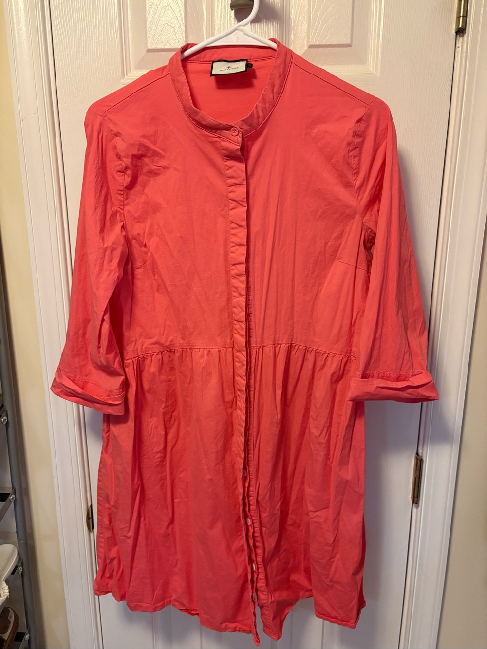Tuckernuck Coral Button-Front Shirt Dress